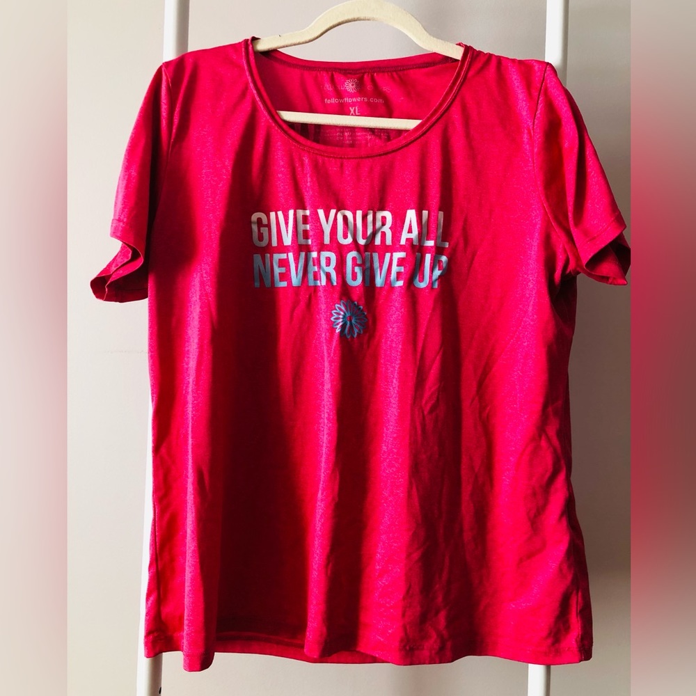Tech fabric t-shirt with motivational sayings